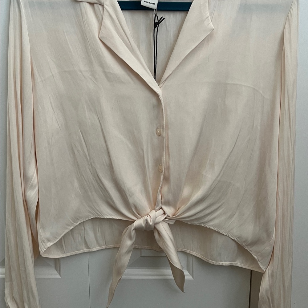 Rachel Zoe Light Cream Button Down Shirt - Picture 3 of 4